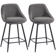 Set di 2 Sedie da Bar ¨C zephmum ¨C Grigio, Tessuto, Struttura in Metallo