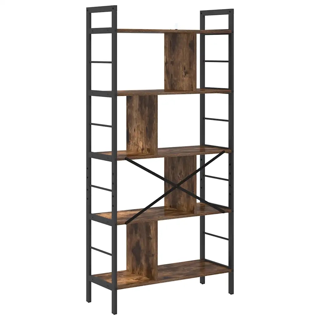 Libreria Rovere fumé 75 x 30 x 156 cm Legno multistrato 883960
