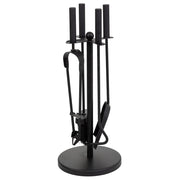 Set di 5 utensili per caminetto in metallo nero