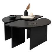 Tavolino da salotto Tairn, Tavolo basso da caffè, Portariviste per divano, Ripiano da soggiorno, 90x90 h41 cm, Nero