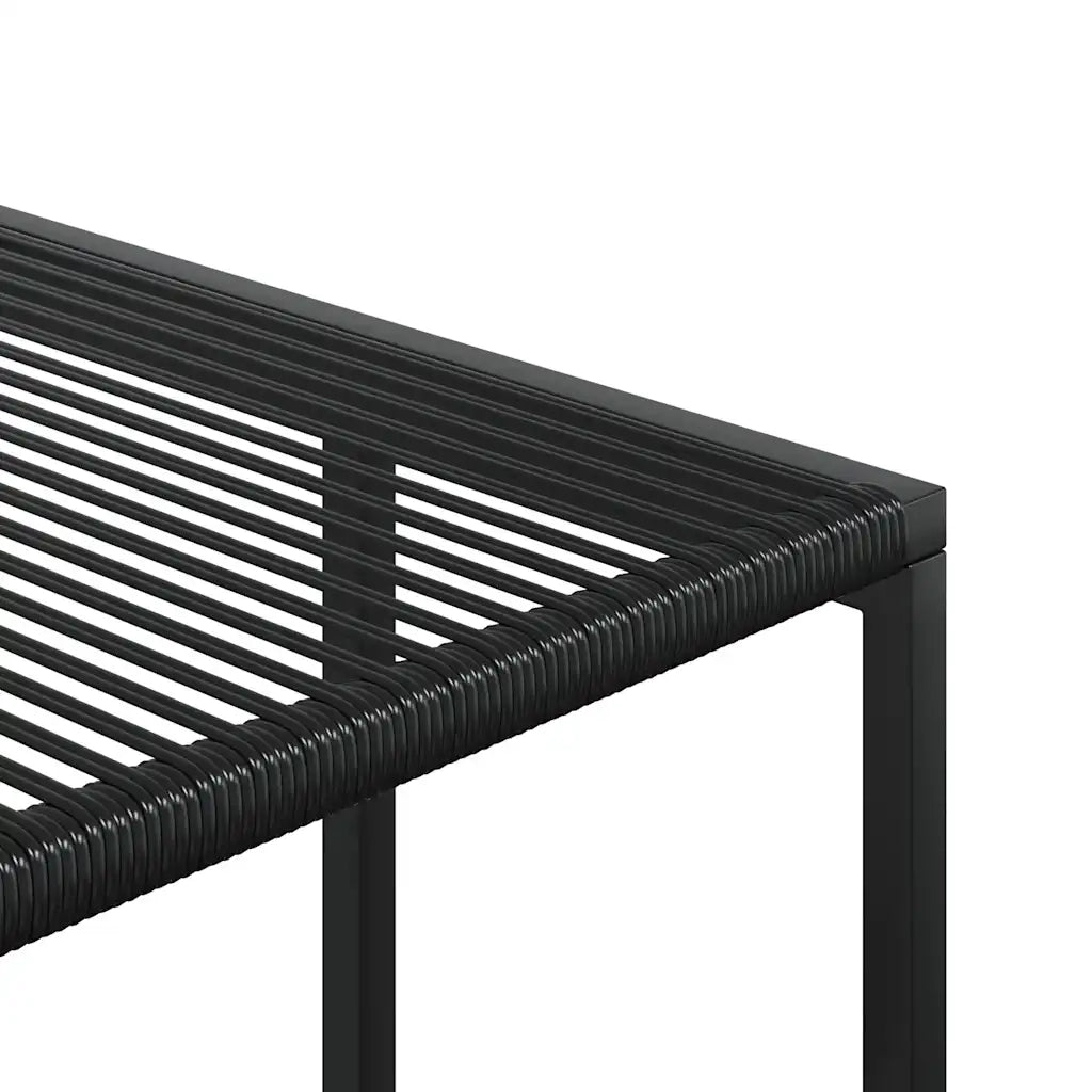 Set da Pranzo da Giardino 9 pz Nero in Polyrattan