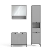 Vicco Set di mobili da bagno Grigio 3 parti, con colonna