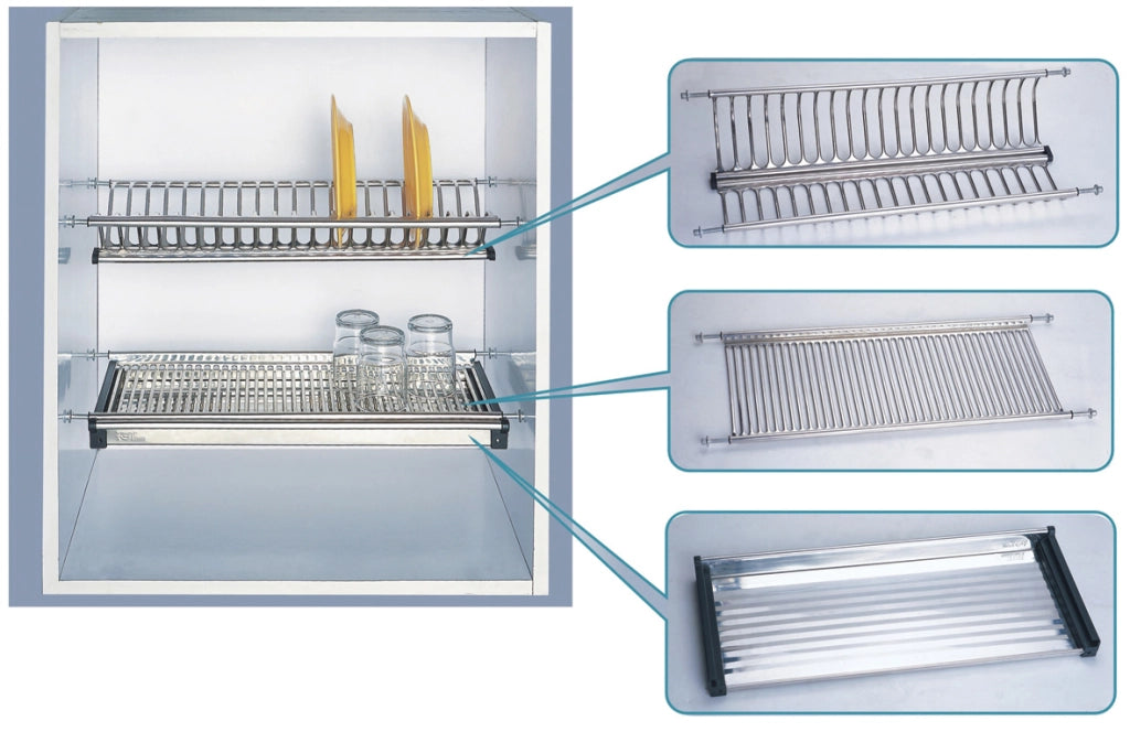 MENSOLA COLAPIATTI ACCIAIO INOX C/VASCH 86 CM- INOX ITALIA- 1,0 coppie