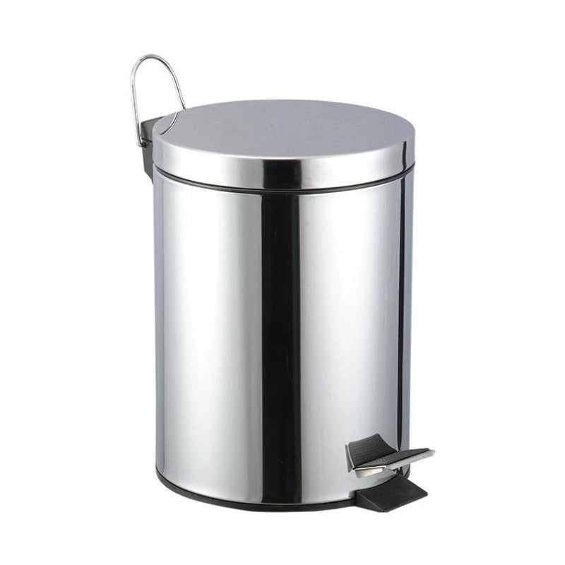 Set di 6 Porta Rifiuti A Pedale 5lit Acciaio Con Chiusura Soft