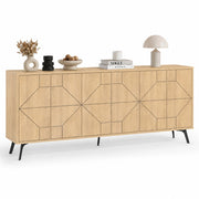 Madia con 6 Ante Credenza Design Geometrico Moderno in Legno 184x77 cm Quercia
