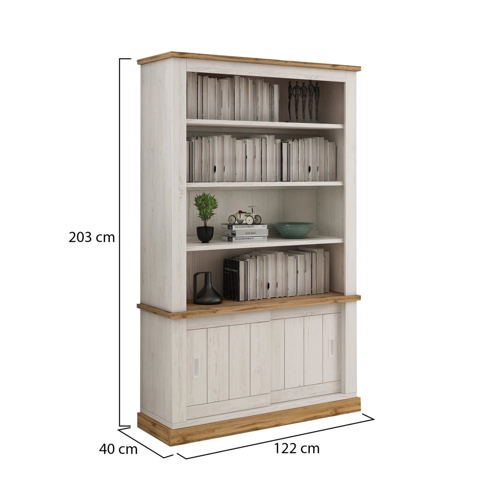 Biblioteca Evandro, Libreria 3 Ripiani, 122x40x203h cm Bianco