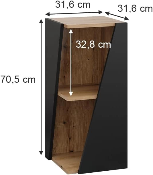 Mobiletto bagno Benno, Antracite, 31.6 x 70.5 cm con ripiani aperti, per la conservazione in bagno, combinabile con altri moduli
