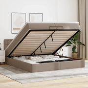 Struttura Letto Pouf con Materasso 200x200cm Similpelle 3312176