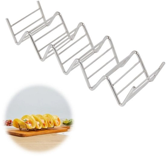 Tappare per tacos e tortilla per 4 pezzi - Piatti piatti - Tappare per tacos - Piatti da servire - Cucina e tavola - Utensili da cucina - Piatti per snack e tap - Zinco