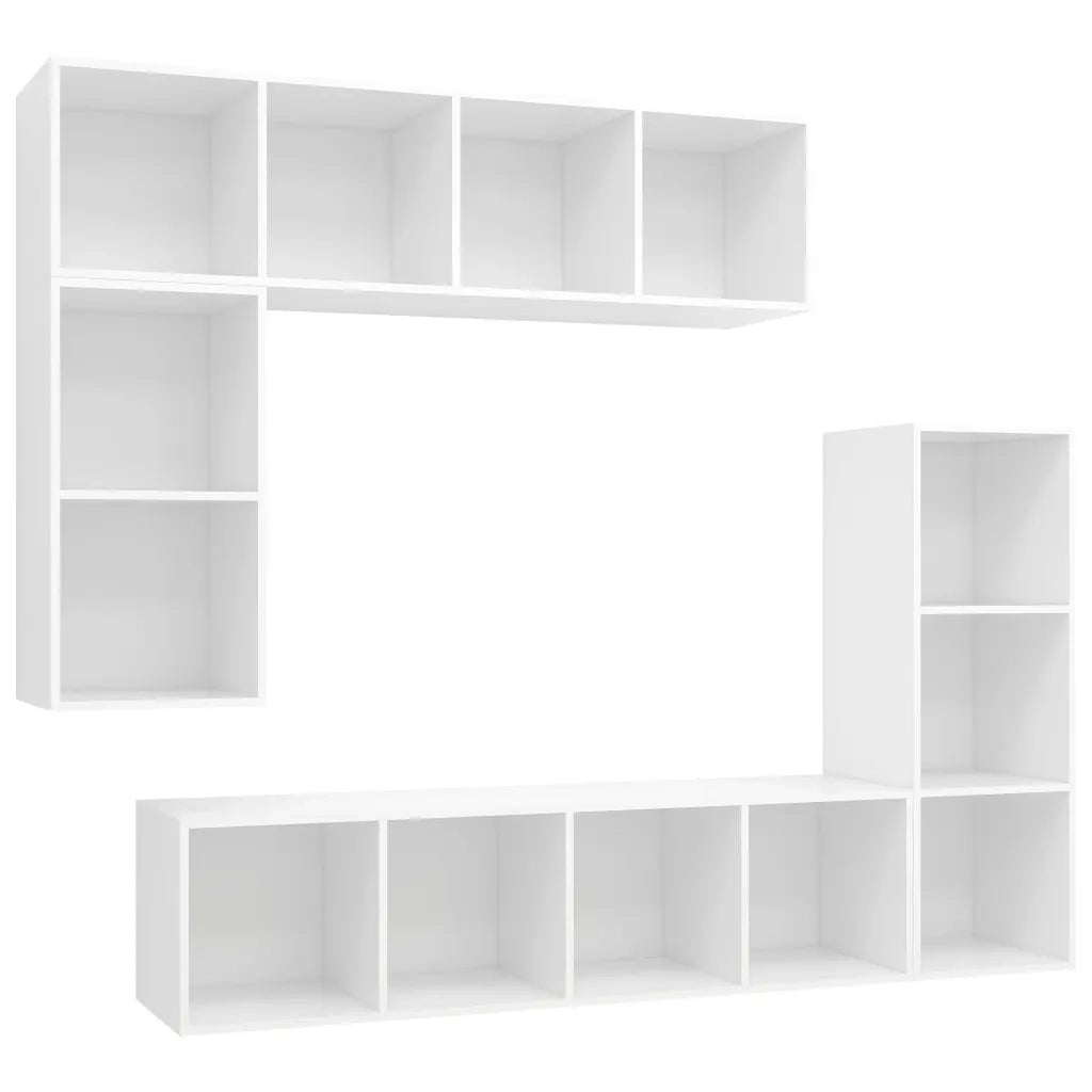 Set di Mobili Porta TV 4 pz Bianco in Legno Multistrato 3079817