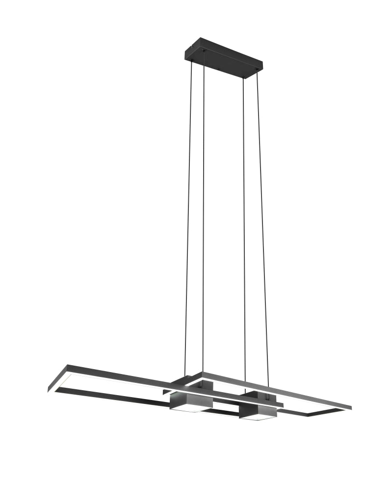 Lampada a sospensione bi-emissione, metallo, nero, L 100 cm, Albany