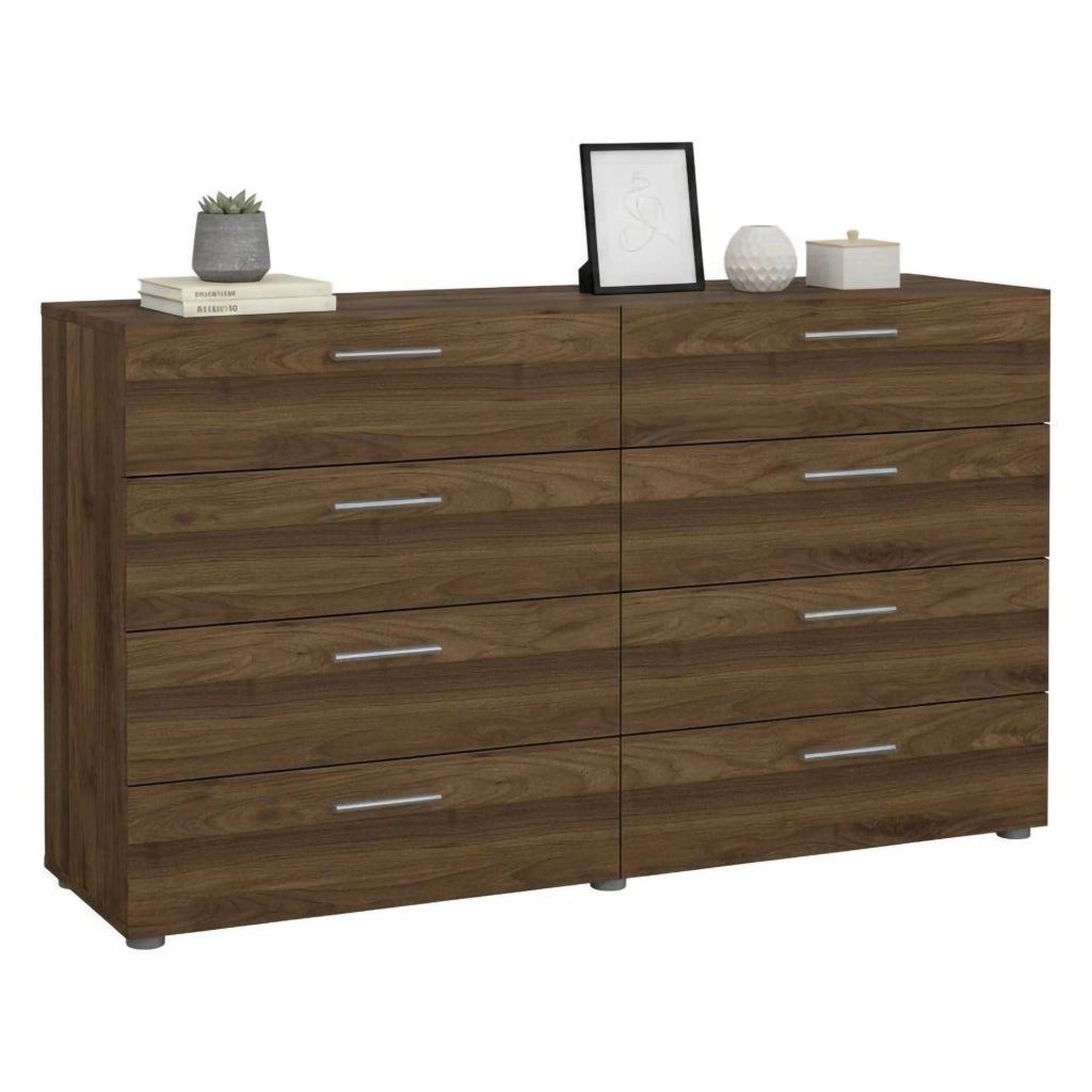 Credenza Phethai, Buffet da soggiorno, Madia da salotto, Dispensa da cucina, 140x40 h82 cm, Noce