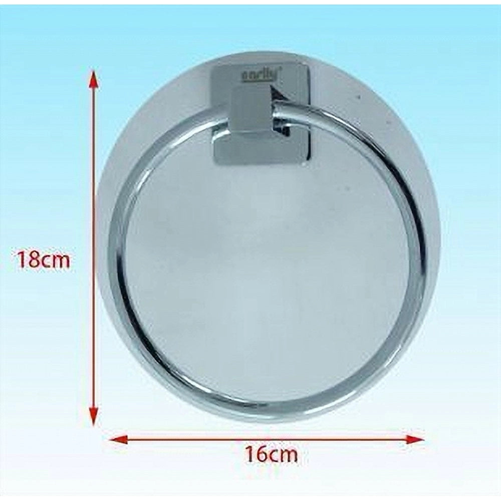 Trade Shop - Anello Porta Asciugamano Asciugamani A Parete Fissaggio Viti Cromato Bagno 52203a -