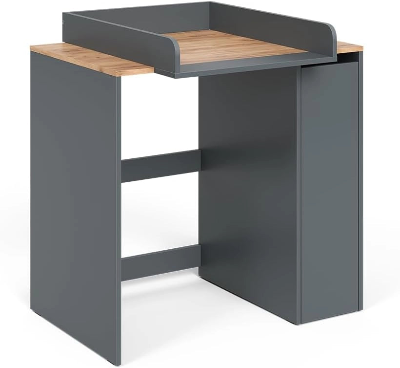 Mobile lavatrice Viktor, Antracite/quercia dorata, 93.6 x 88.2 cm 2 parti con fasciatoio
