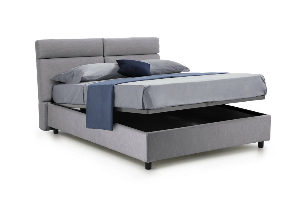 Letto Matrimoniale Annus, Letto Matrimoniale Materasso Incluso Made in Italy, Grigio