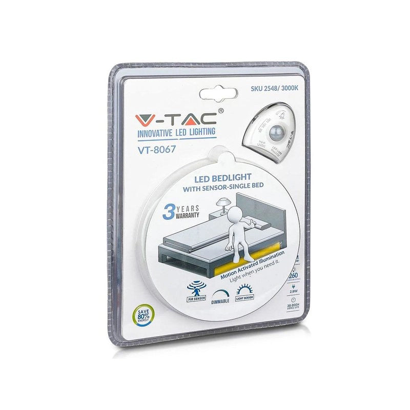 Kit Strip LED 1.2M 2.8W/M Luce Scendiletto Singolo 4000K Dimmerabile Alimentatore + Sensore di Movimento PIR SKU-2549