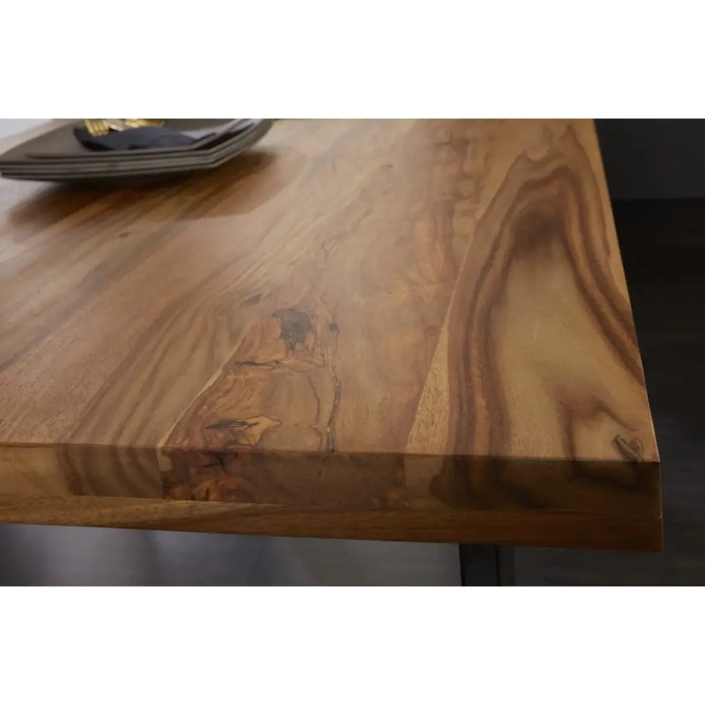 Table LODEN – Rettangolare 160 cm – Legno Sheesham e metallo – Stile industriale