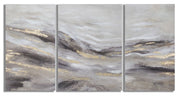 Dipinto su Tela Monty Set 3 Pz 45x2,7x80-60x2,7x80 cm in Legno di Pino e Canvas Multicolor