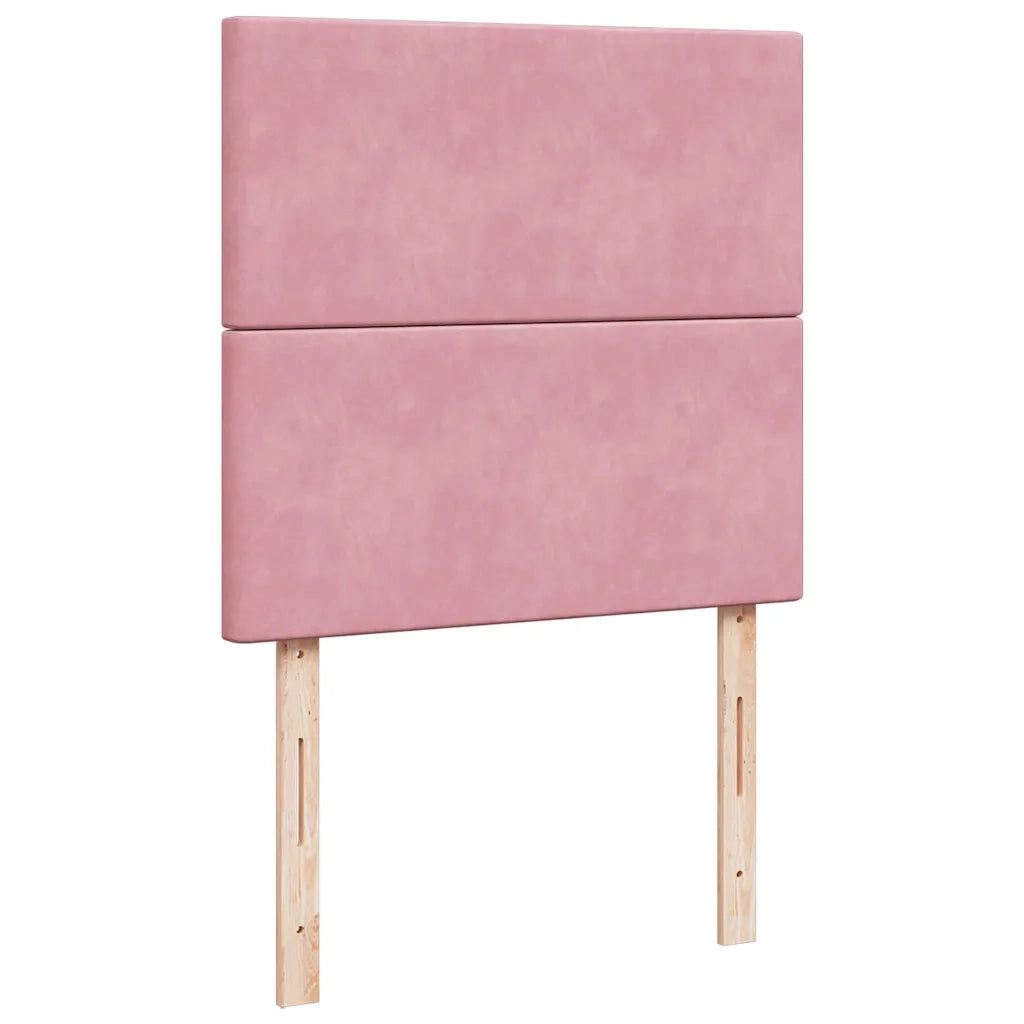 Struttura Letto Pouf con Materassi Rosa 200x200 cm Velluto 3313765