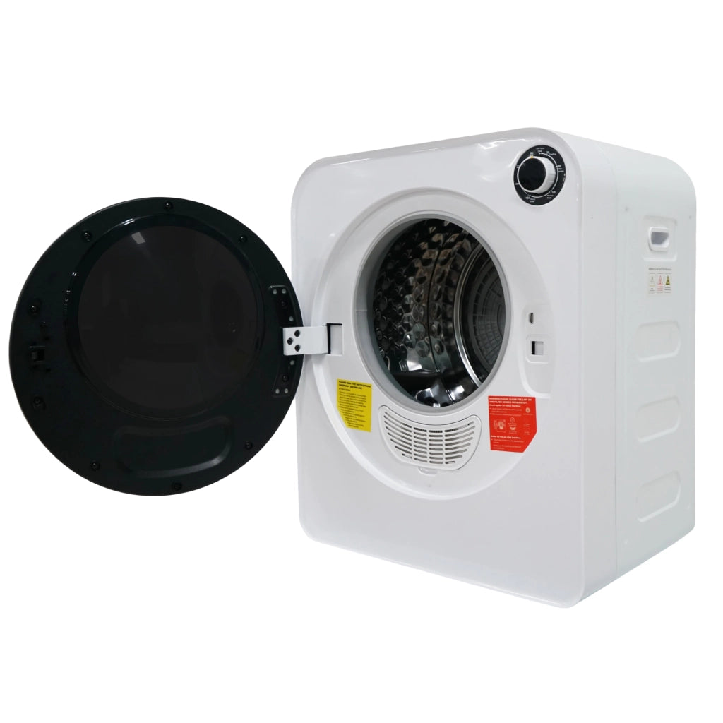 Asciugatrice Compatta 3 kg 830 W con PTC Ceramico; 4 Programmi; Cestello Inox e Montaggio a Parete