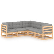 Mobili da giardino mobili da esterno Set di mobili da 5 pezzi con cuscini in legno di pino massiccio 02_0016340