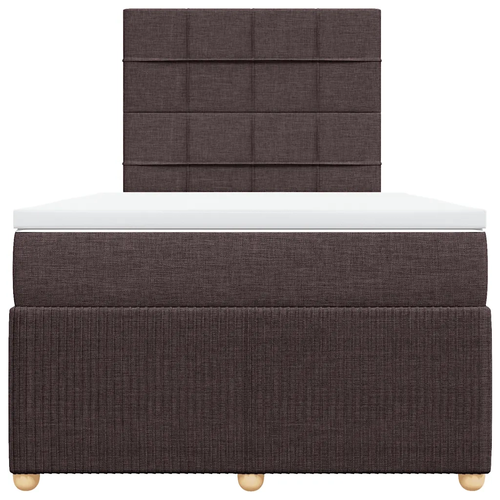 Giroletto a Molle con Materasso Marrone Scuro 120x200cm Tessuto 3294326