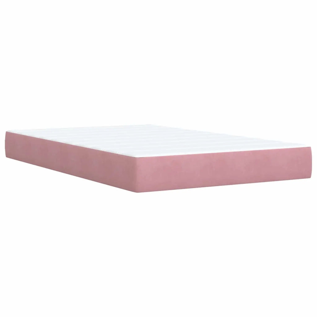 Letto box spring con materasso Rosa 120 x 200 cm Velluto 3450703