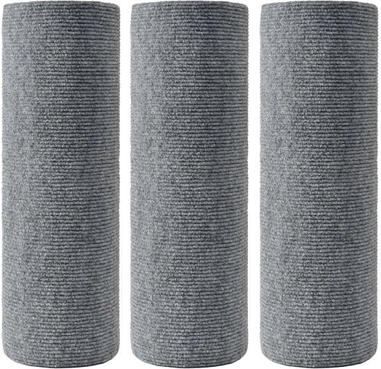 Krabmat per gatto, multifunzionale sostituto adesivo, facile da utilizzare per alberi per gatti, mobili per muri per gatti, supporti per gatti e protezioni per divani, 3 pezzi, colore luce grigio, dimensioni 40 * 210 cm.