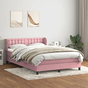 Giroletto a Molle con Materasso Rosa 140x210 cm in Velluto 3317864
