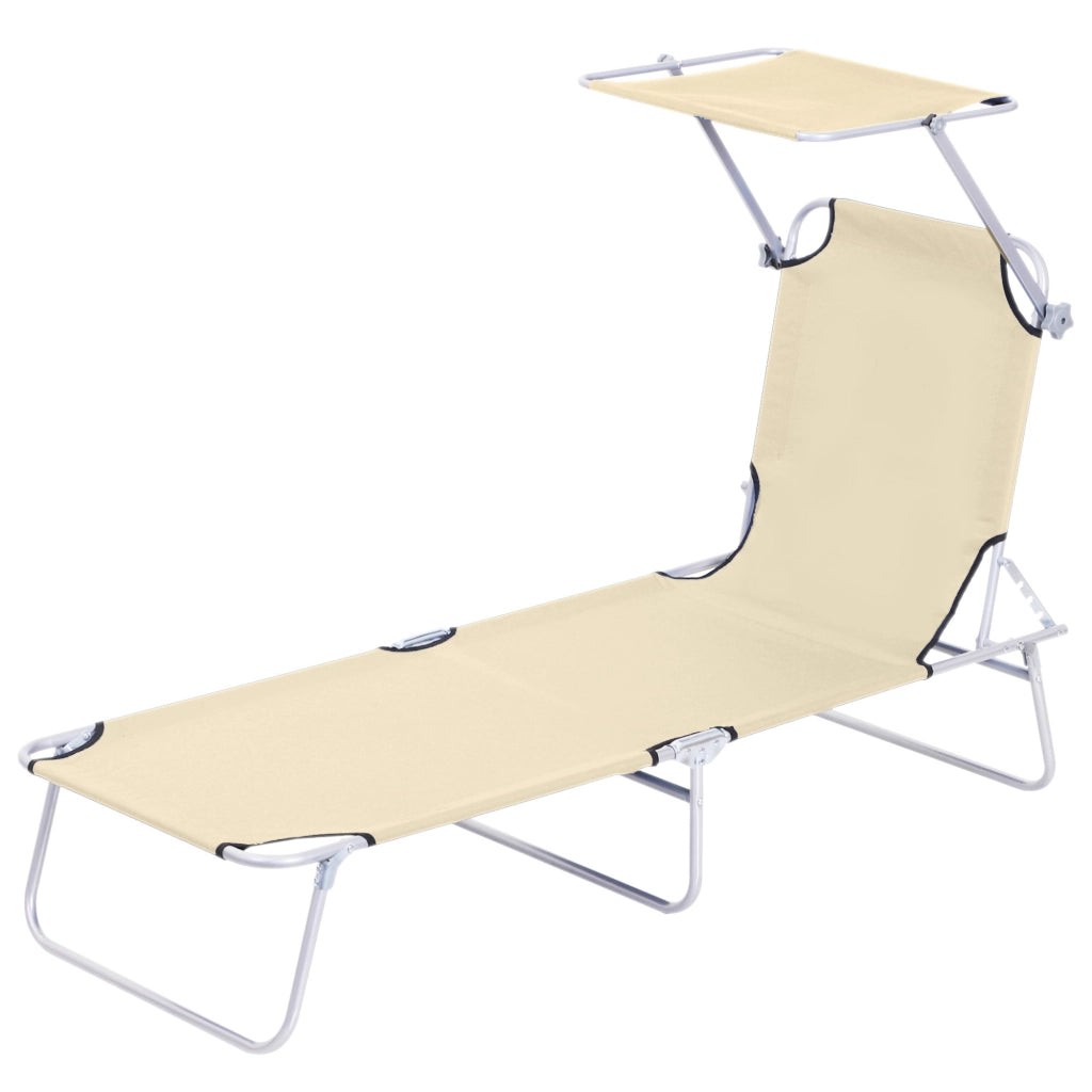 Sdraio da ponte pieghevole da esterno con tetto a 4 posizioni Heavy Duty 120kg Beige