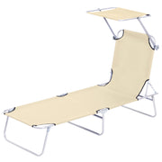 Sdraio da ponte pieghevole da esterno con tetto a 4 posizioni Heavy Duty 120kg Beige