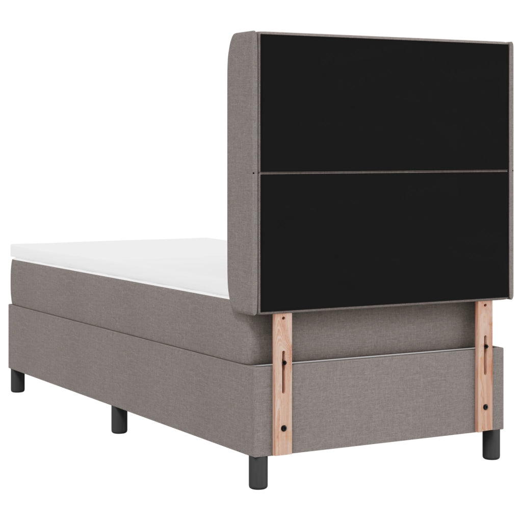 Letto a Molle con Materasso e LED in Tortora, 90x200 cm Tessuto