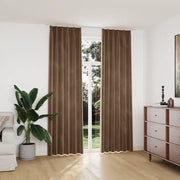 Tende Oscuranti con Ganci 2 pz Beige in Velluto 140x245 cm 134510