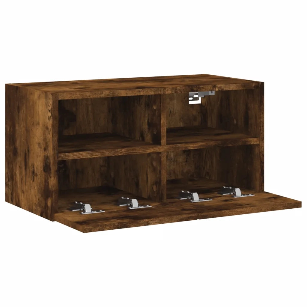 Mobile TV a Parete | Armadietto TV | Mobile Porta TV Rovere Fumo 60x30x30 cm in Legno Multistrato
