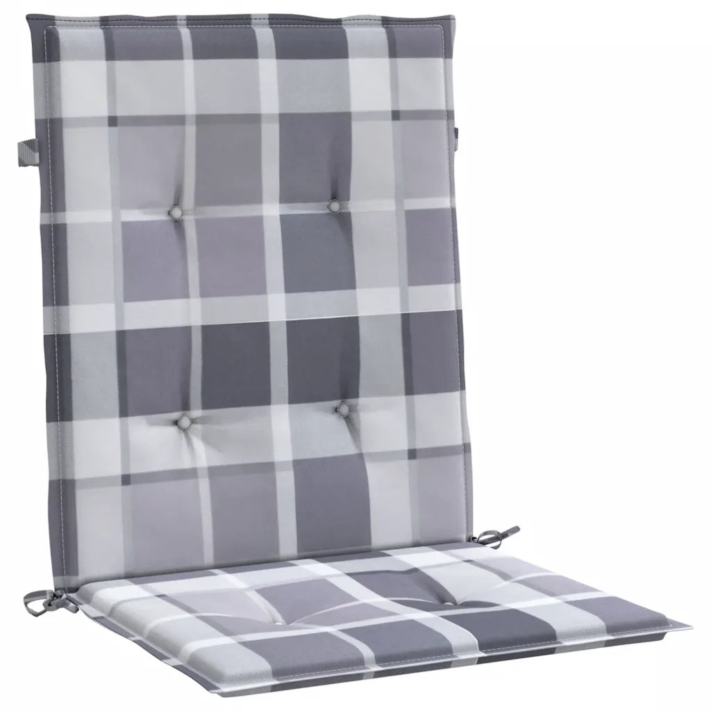 Cuscini per Sedia 4 pz | Cuscini per sedie a Quadri Grigi 100x50x3cm Tessuto Oxford