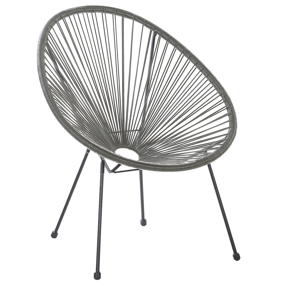 Sedia da giardino Papasan in rattan sintetico grigio scuro moderna