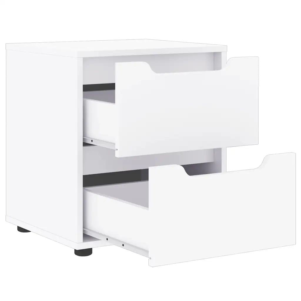 Comodino | Armadio da Notte | Mobiletto da notte VISNES Bianco 45x40x50 cm in Legno Multistrato