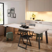 Consolle allungabile, 262x90x73cm, Per 12 persone, Gambe in legno, Bianco RF3021