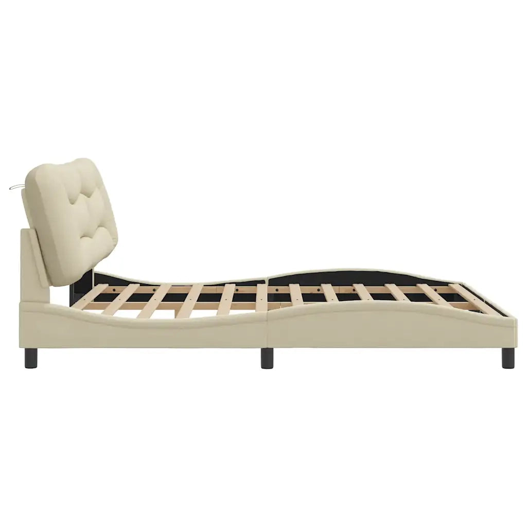 Giroletto senza Materasso-Struttura Letto Hvar Crema 180x200 cm in Tessuto