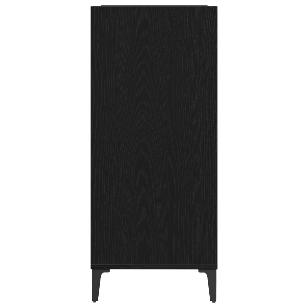 Armadio per dischi  Nero Rovere 84,5x38x89 cm Legno ingegnerizzato