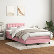 Giroletto a Molle con Materasso Rosa 120x220 cm in Velluto