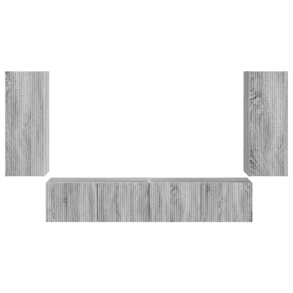 Set di Mobiletto da TV a Parete 4 pcs Grigio Sonoma 3408922