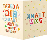 Carta di ringraziamento grande, Carta di addio per insegnante in pensione, 40x27cm - Con busta - Giallo chiaro