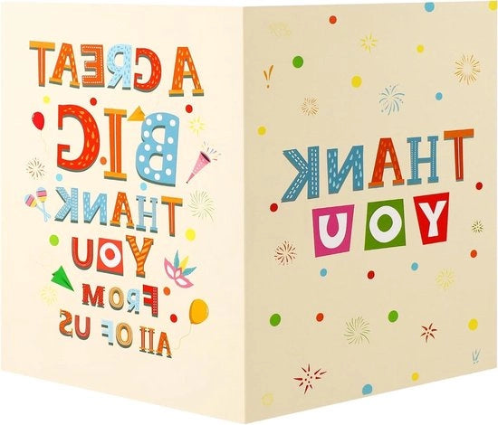 Carta di ringraziamento grande, Carta di addio per insegnante in pensione, 40x27cm - Con busta - Giallo chiaro
