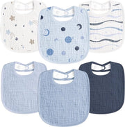 Slabbetje per Bambino Mousseline Camicia con Cerniera | Soffice e Adattabile | 6 Pezzi | Unisex - Ragazzi e Ragazze