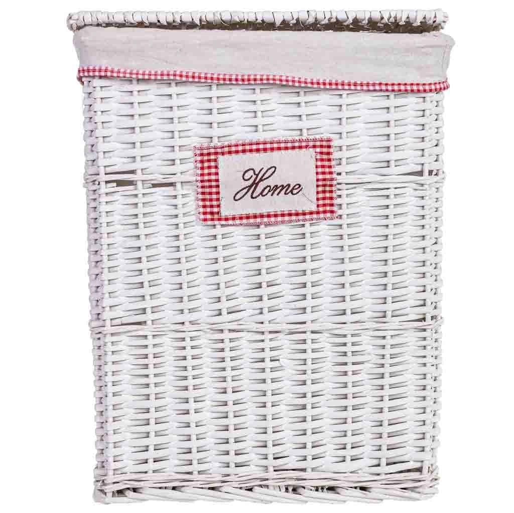 Cesto portabiancheria in vimini grigio 43x33x55h cm