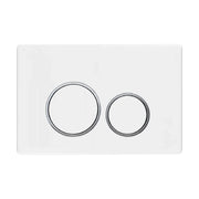 Placca di scarico doppio tasto in ABS bianco lucido e cromato