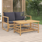 Set Salotto da Giardino 2pz con Cuscini Grigio Scuro BambÃ¹