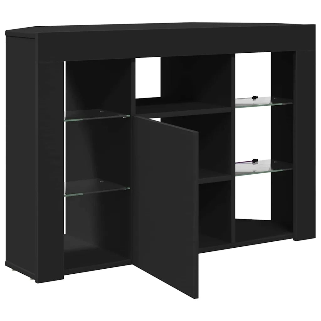 Mobile TV LED-Credenza per TV con LED-Console TV Angolare Nero 101 x 40 x 68 cm Legno multistrato