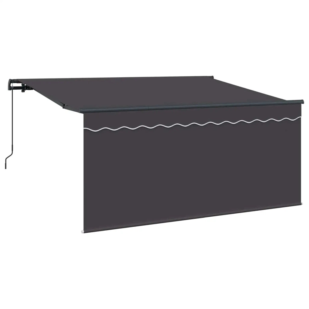 Tenda Retrattile Rigato Antracite 300 x 200 cm Tessuto 3329514